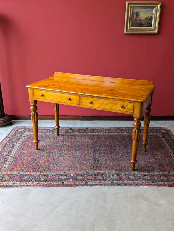 Antique Victorian Satin Birch Writing Table Desk