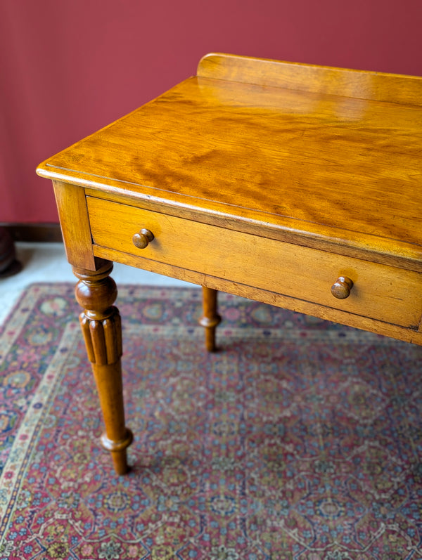 Antique Victorian Satin Birch Writing Table Desk