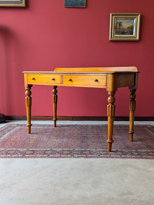 Antique Victorian Satin Birch Writing Table Desk