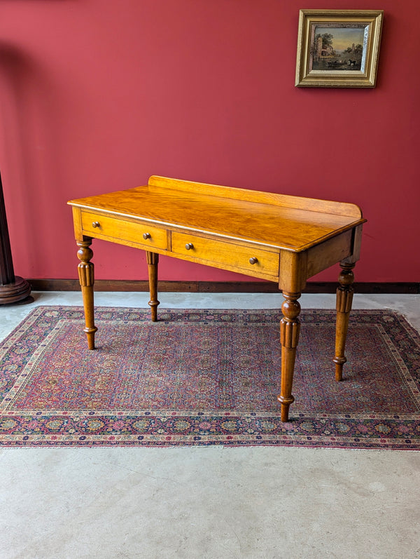 Antique Victorian Satin Birch Writing Table Desk