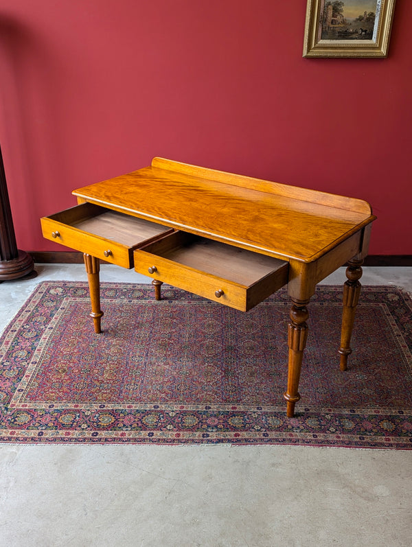 Antique Victorian Satin Birch Writing Table Desk