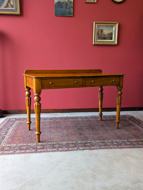 Antique Victorian Satin Birch Writing Table Desk