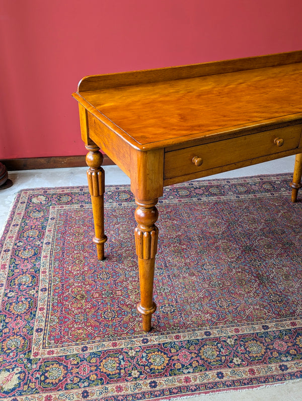 Antique Victorian Satin Birch Writing Table Desk