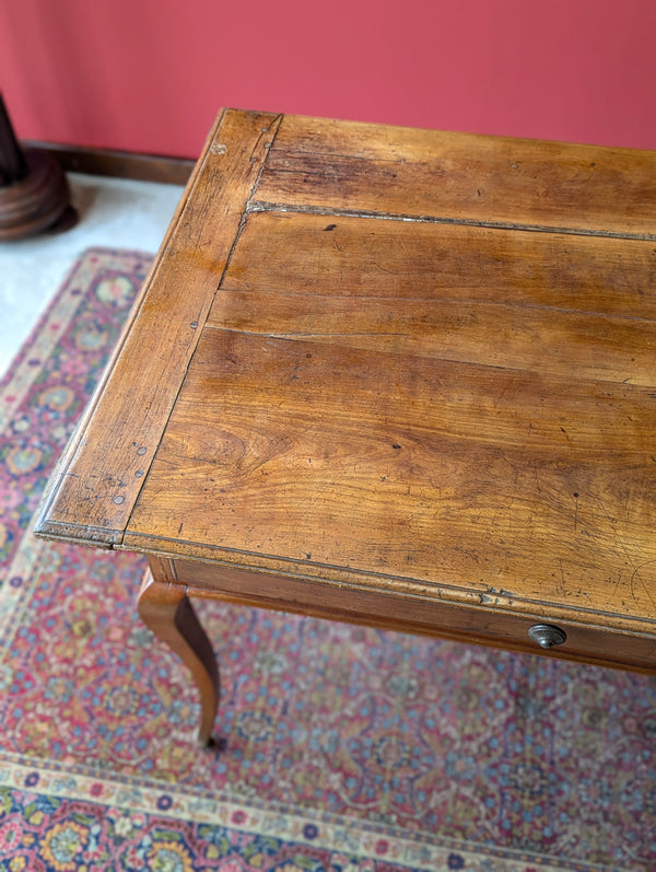 Antique Early 19th Century Cherrywood French Side Table / Desk