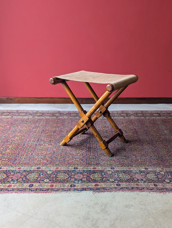 Antique 19th Century Folding Campaign Stool