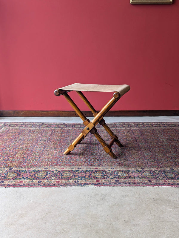 Antique 19th Century Folding Campaign Stool