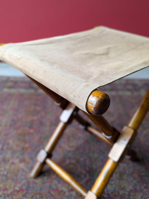 Antique 19th Century Folding Campaign Stool