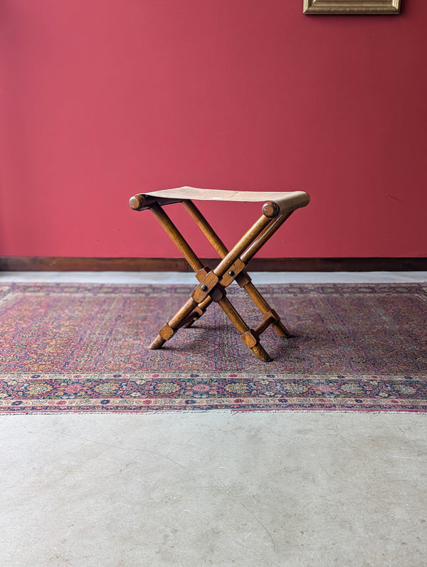 Antique 19th Century Folding Campaign Stool