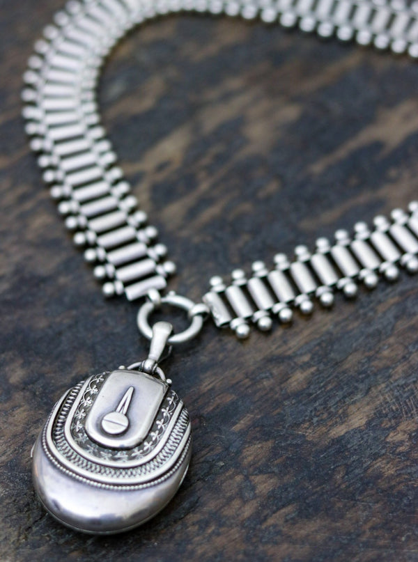 Victorian Silver Collar & Locket
