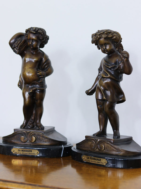 Pair of French Bronze Figures After Auguste Moreau