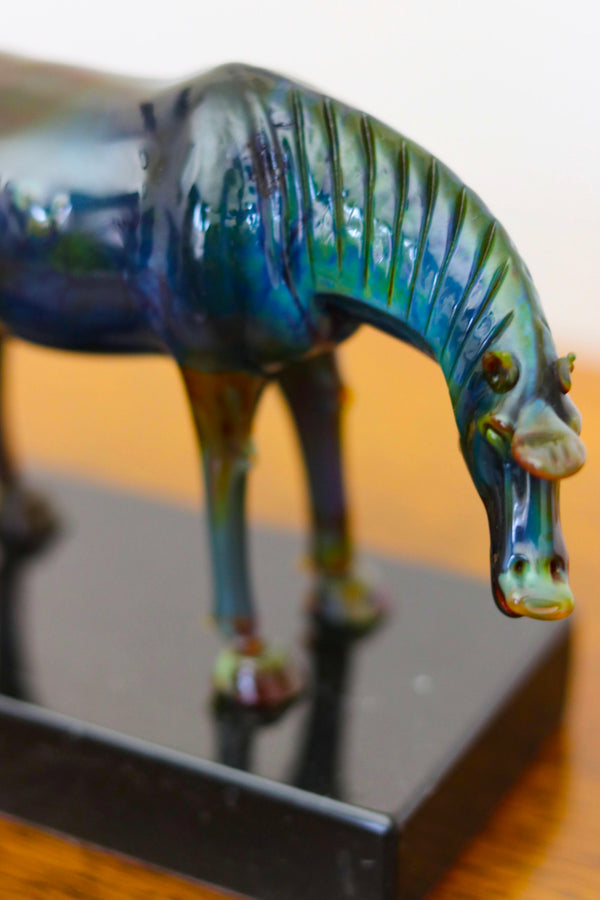 Chinese Tang Style Peking Glass Horse