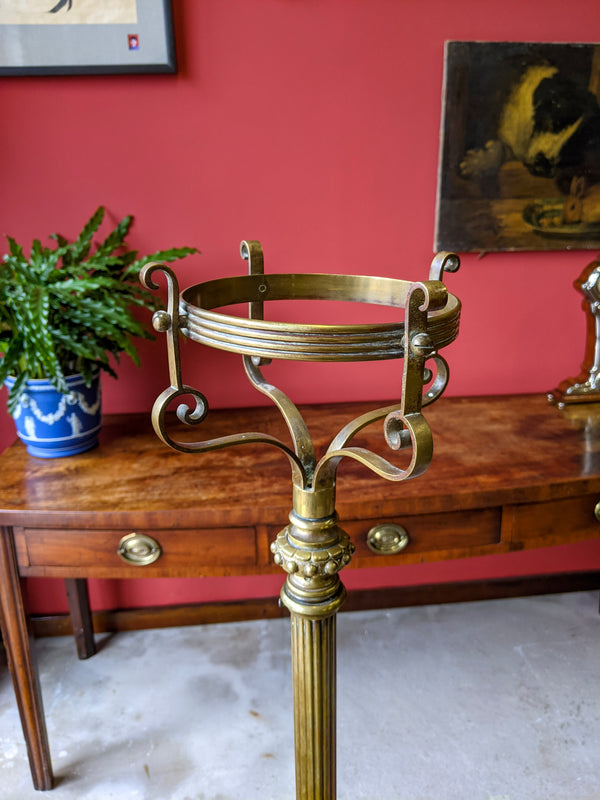 Antique Brass Oil Lamp / Plant Stand