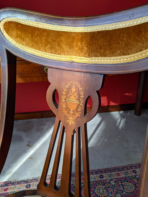 Antique Edwardian Inlaid Mahogany Rocking Chair
