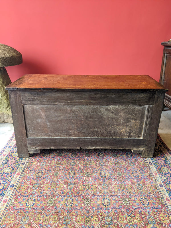 18th Century Georgian Carved & Inlaid Oak Coffer