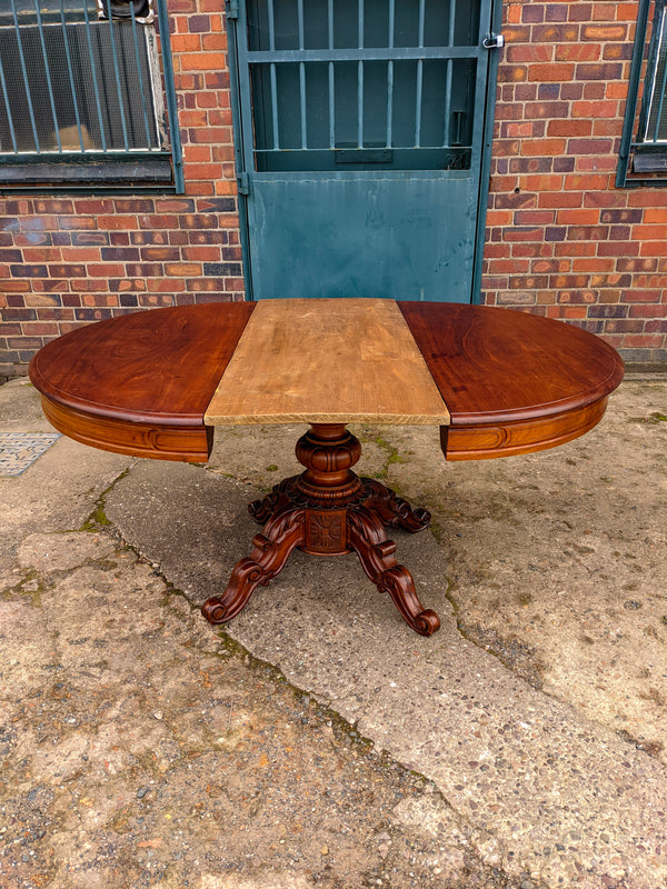 Large Extending Victorian Mahogany Oval Pedestal Table