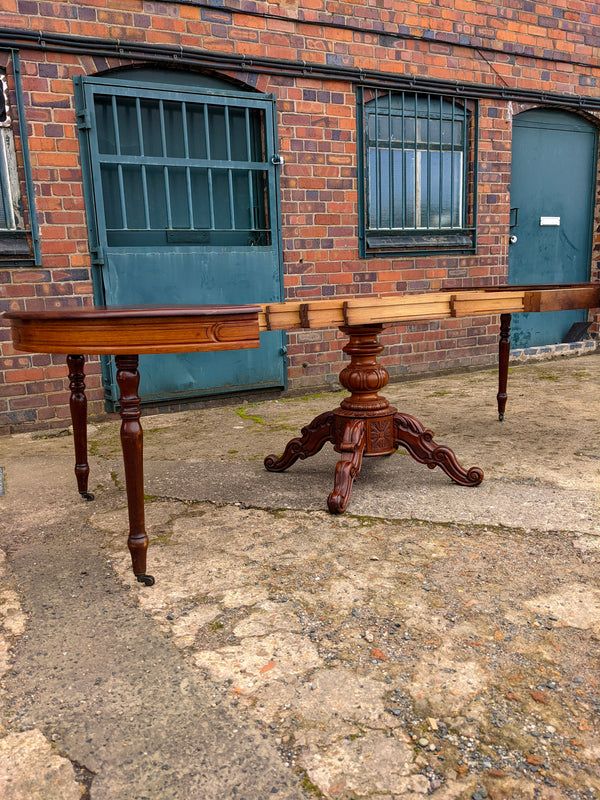 Large Extending Victorian Mahogany Oval Pedestal Table