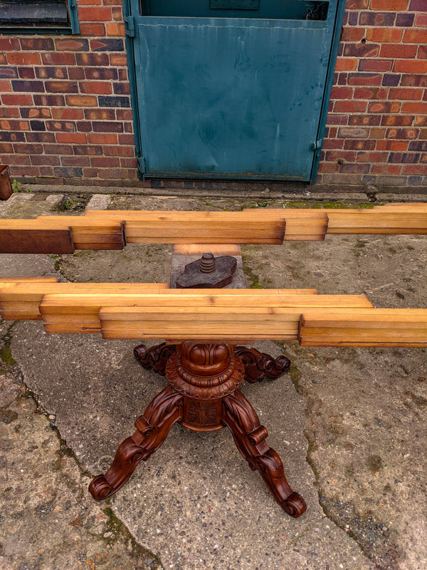 Large Extending Victorian Mahogany Oval Pedestal Table