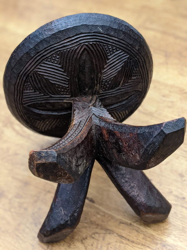Nigerian Igbo Carved Wooden Chieftain Stool
