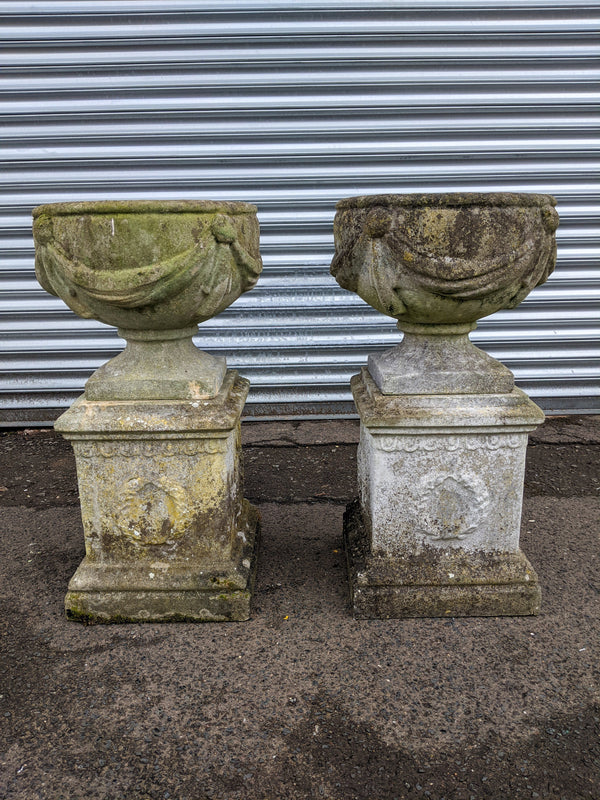 Pair of Large Antique Garden Urns – Founders Antiques