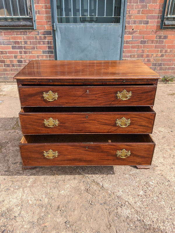 Georgian Mahogany Chest of Drawers with Writing Desk
