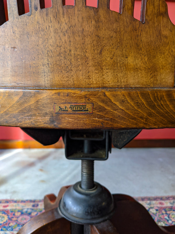 Antique Shannon Swivel Oak Office Desk Chair