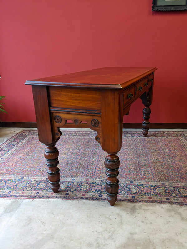 Antique Arts & Crafts Late 19th Century Mahogany Hall Table / Desk