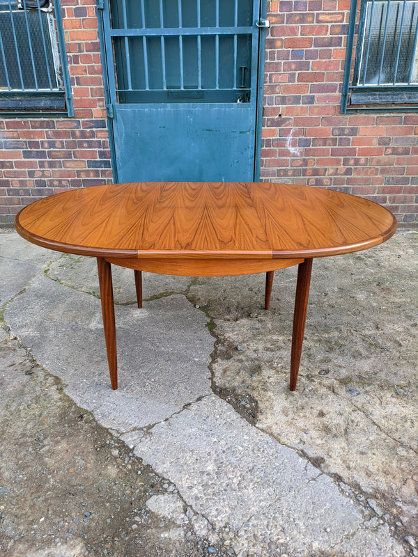 Mid Century G Plan Fresco Teak Circular Extending Dining Table