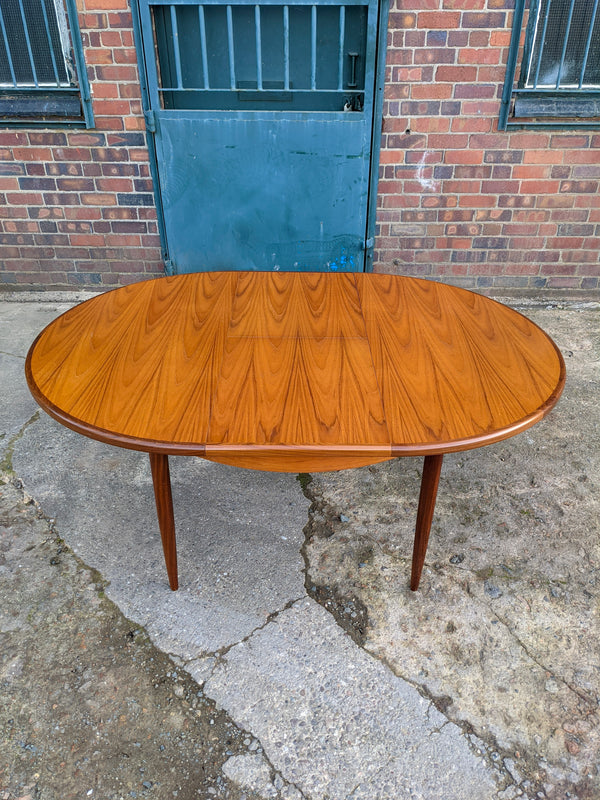 Mid Century G Plan Fresco Teak Circular Extending Dining Table