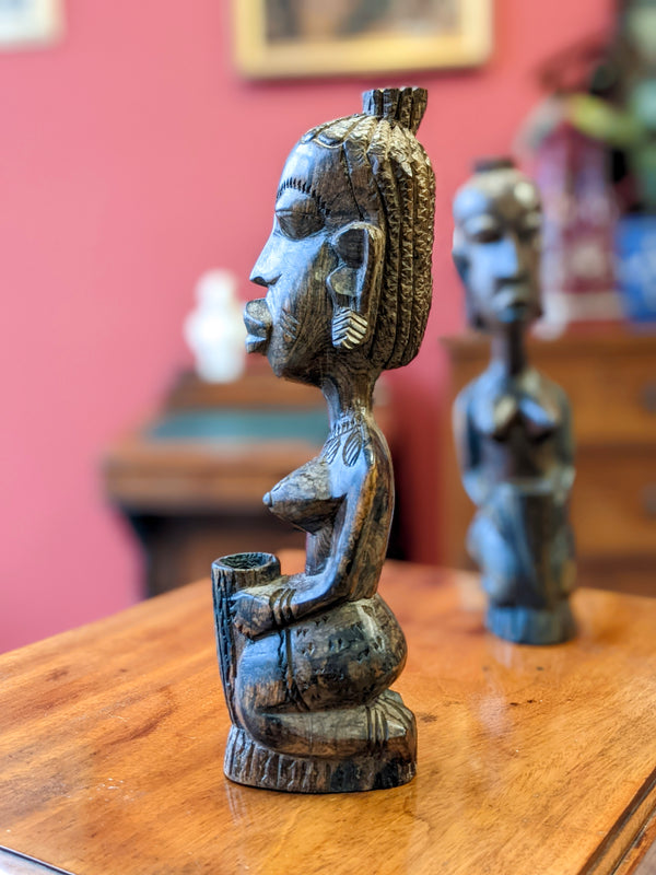 Hand Carved Tribal Art Yoruba Cup Bearers