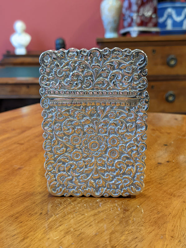 Antique Indian Solid Silver Calling Card Case