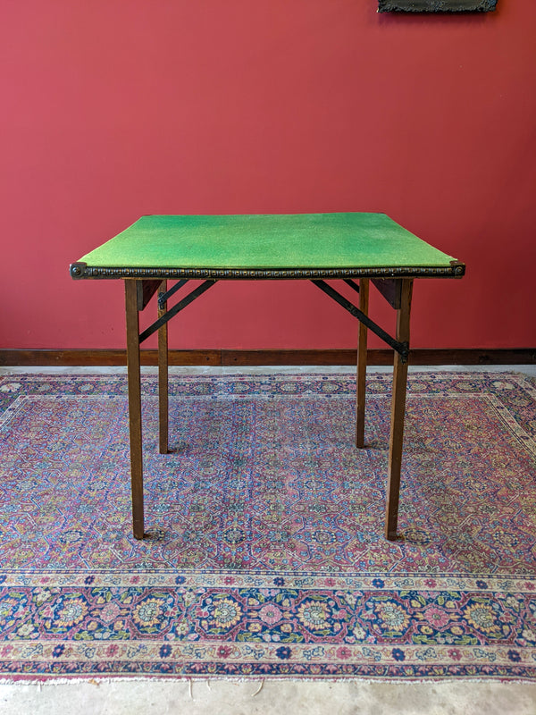 Antique Folding Baize Topped Card Table