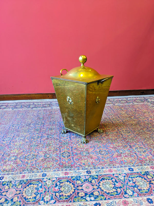 Antique Brass Coal Box