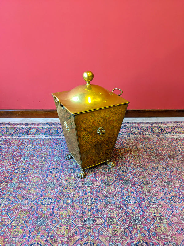 Antique Brass Coal Box