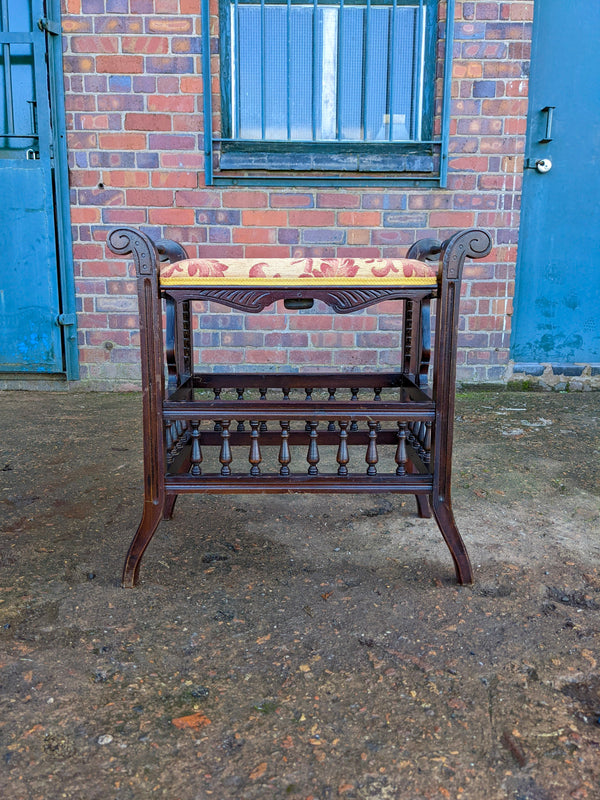 Antique Piano Stool with Adjustable Seat