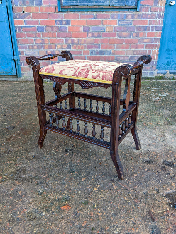 Antique Piano Stool with Adjustable Seat