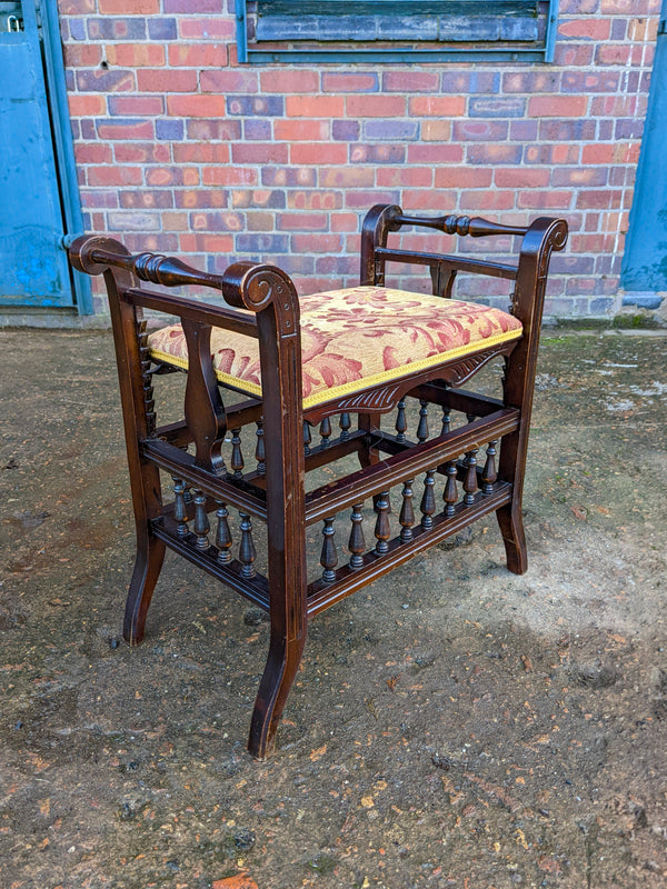 Antique Piano Stool with Adjustable Seat