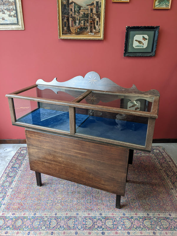 Antique Mahogany Table Top Jewellery Display Case  / Counter Top Shop Display Case  / Collectors Cabinet