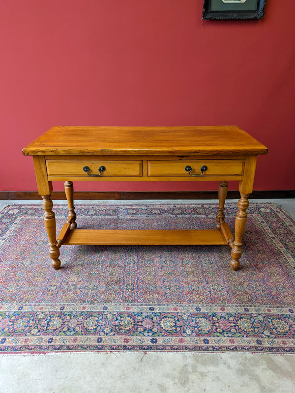 Antique Edwardian Pine Hall Table / Writing Table / Desk