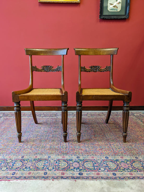 Pair of Antique Mahogany Regency Hall Chairs