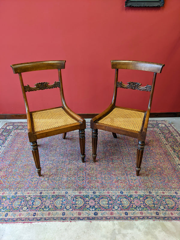 Pair of Antique Mahogany Regency Hall Chairs