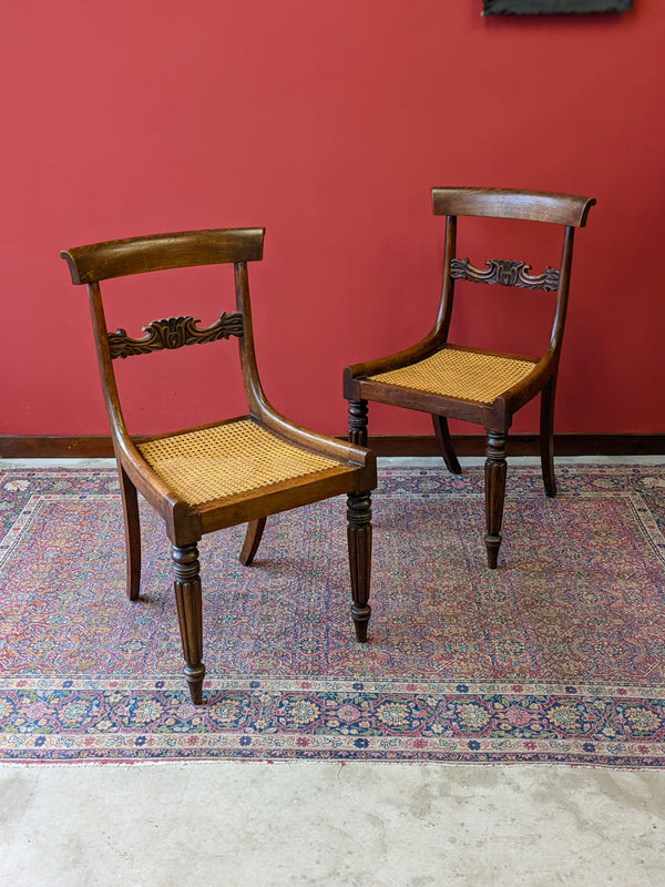 Pair of Antique Mahogany Regency Hall Chairs