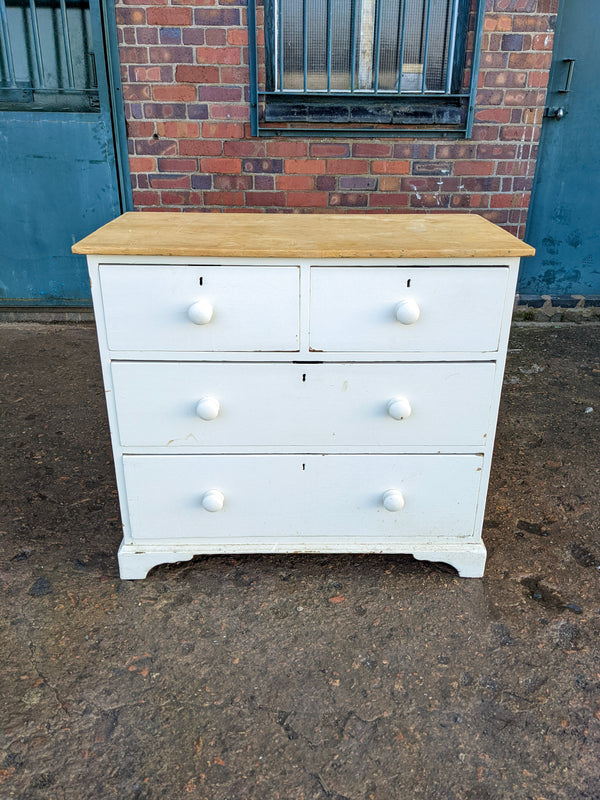 Antique Victorian Painted Pine Chest of Drawers