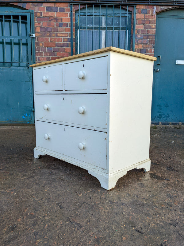 Antique Victorian Painted Pine Chest of Drawers