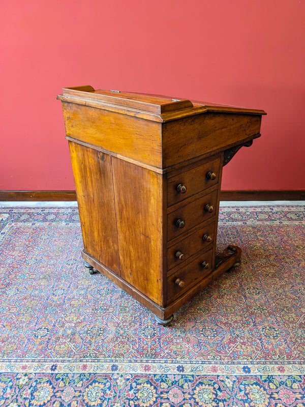 Victorian Inlaid Walnut Davenport Writing Desk