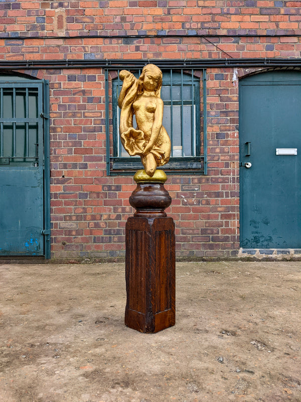 Vintage Decorative Statue on Snooker Table Leg Plinth