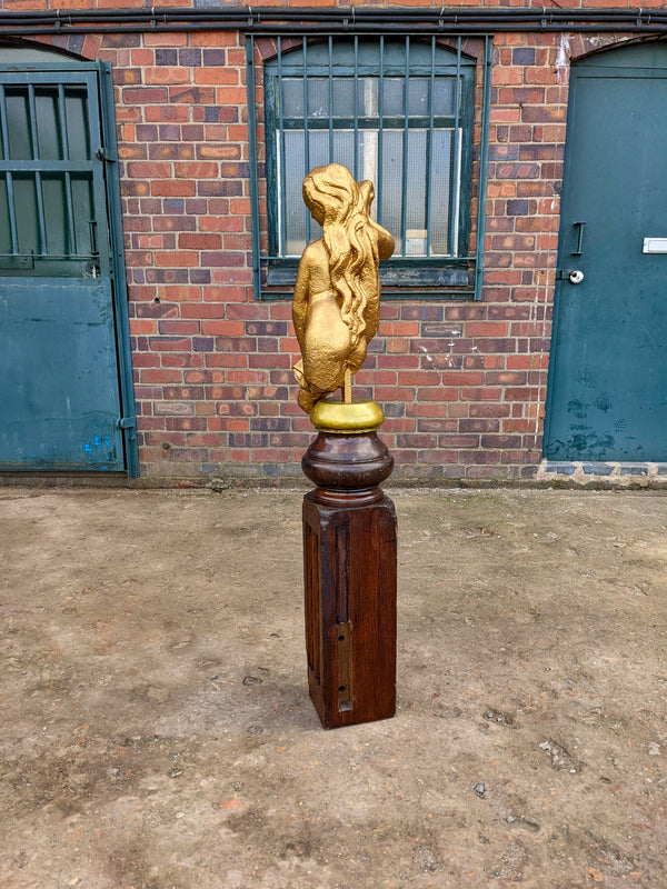 Vintage Decorative Statue on Snooker Table Leg Plinth