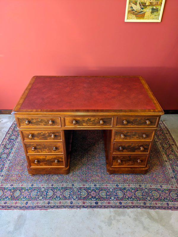 Victorian Mahogany Partners Style Desk