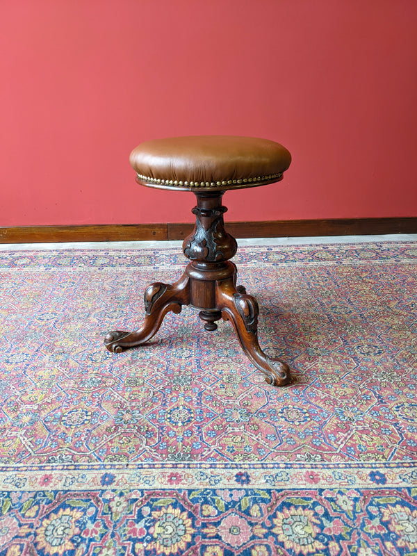 Antique Victorian Rosewood Piano Stool