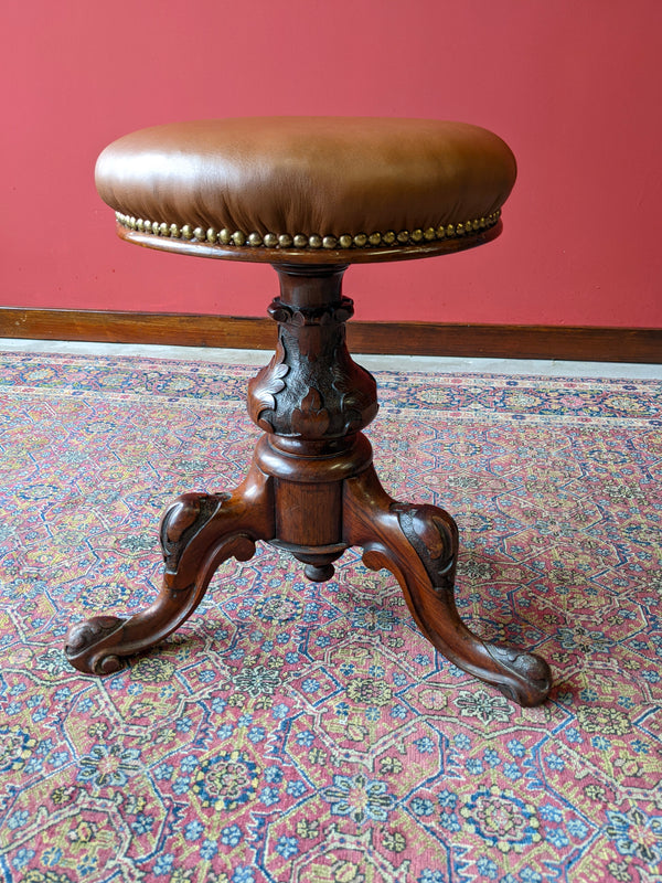 Antique Victorian Rosewood Piano Stool