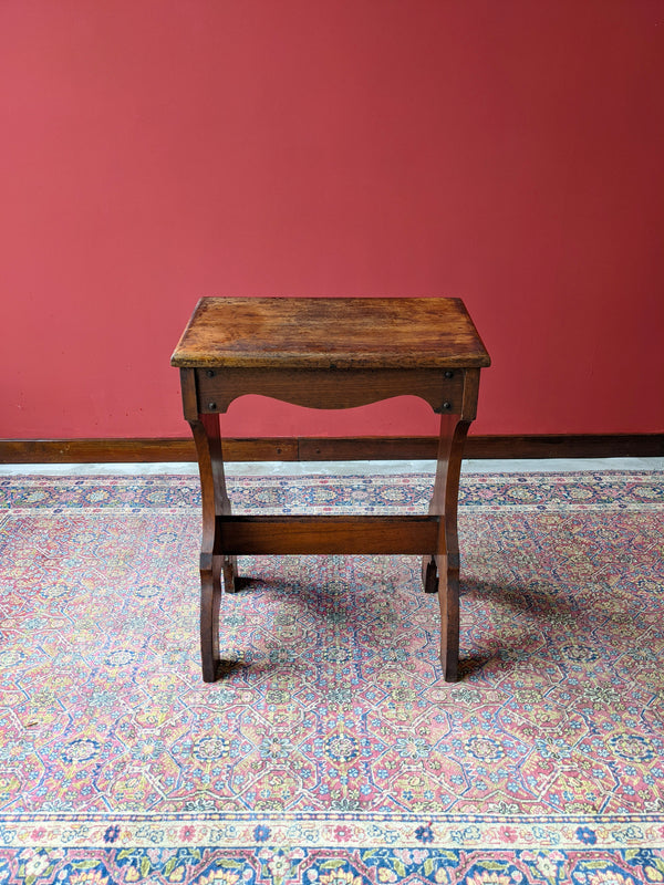 Rustic Antique Oak Hall Seat / Organ Stool / Hall Bench